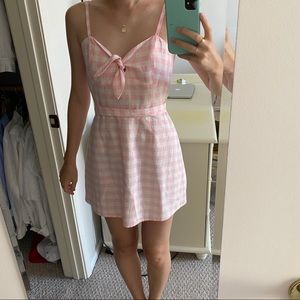 Reformation pink gingham dress